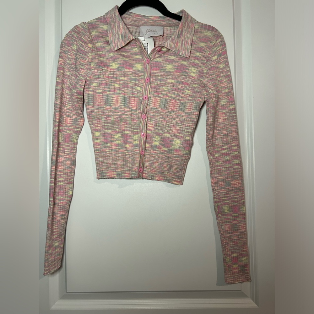 Blush Boutique Button-Up Cropped Cardigan